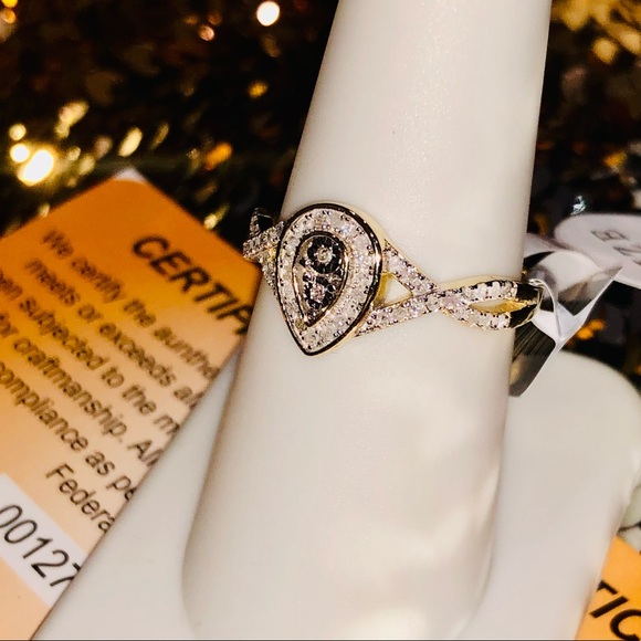 Real diamond engagement ring for women, genuine diamond promise ring anniversary - Picture 5 of 8